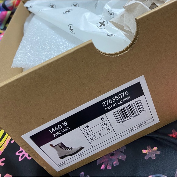 Dr. Martens | Shoes | Dr Martens 46 Zinc Grey Lace 8 Eye Boots Patent ...